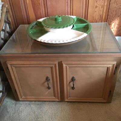 California pottery server.  Side table
