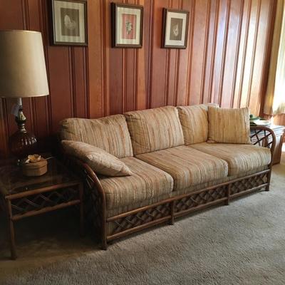 Rattan sleeper sofa