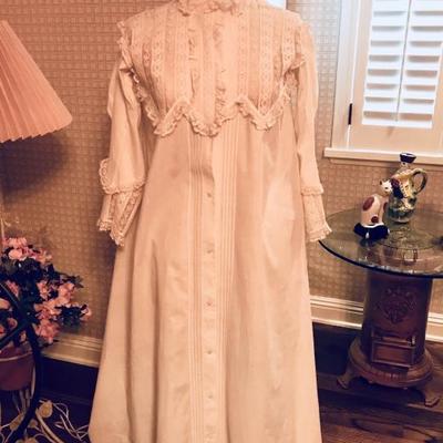 Edwardian night dress on dress form
