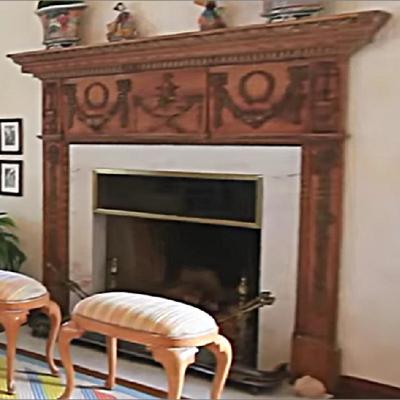 Carved French fireplace surround