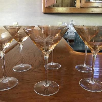 Tommy Bahama etched crystal stemware