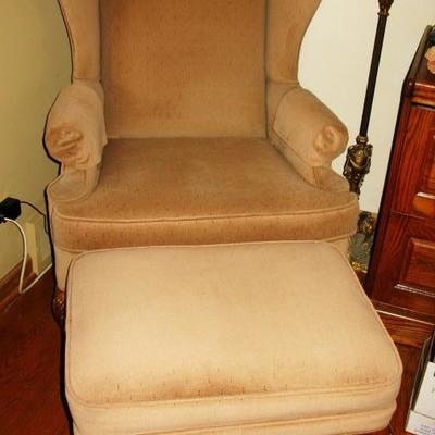 wing back chair and ottoman  BUY IT NOW $ 75.00