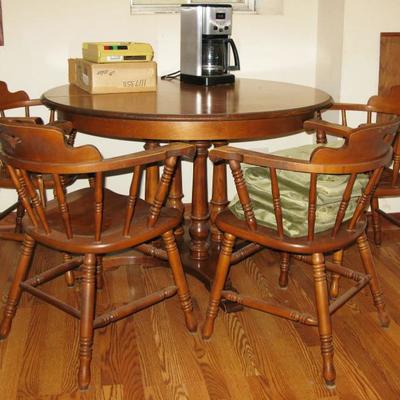 maple table chairs & 2 leaves  BUY IT NOW $ 165.00
