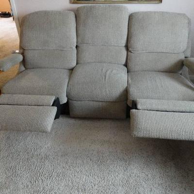 Berkline spacesaver dual reclining sofa