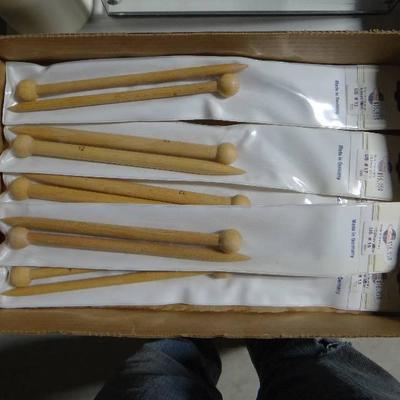 5 Pair of assorted wooden Knitting tools.