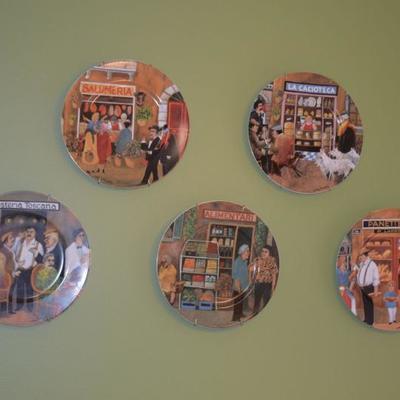 Tuscan Storefronts Porcelain Decorative Plates by Guy Buffet