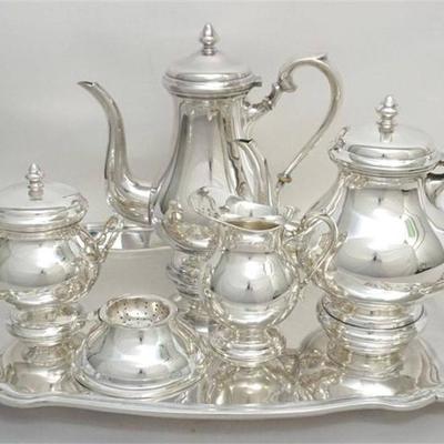 Camusso Solid Sterling Silver Coffee/Tea Service and Tray. Exceptional quality and condition. 