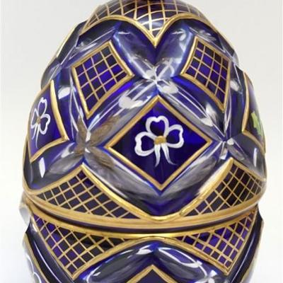 Theo Faberge Limited Edition Winter Egg. Ours is No. 189 of only 750 made in 1986 for the St. Petersburg Collection. Crystal, Sterling...