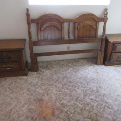 Vintage head board and matching night stands