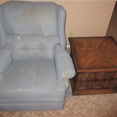 Rocker recliner and end table