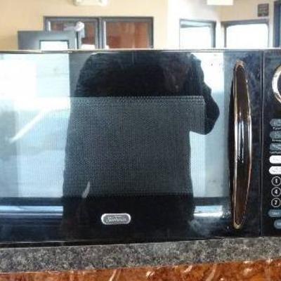 Black and Stainless Steel Sunbeam Microwave