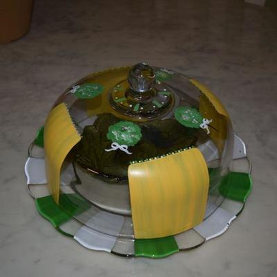 glass cake plate