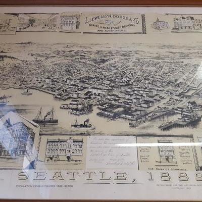 Framed Map of Seattle