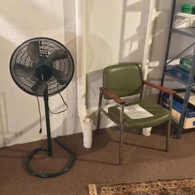  Floor fan and vintage chair 
