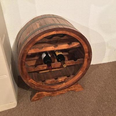 Cask barrel shaped wine rack