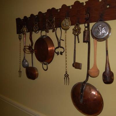 Antique game rack and tools