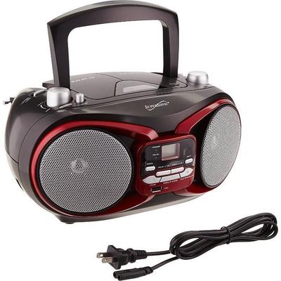 SUPERSONIC SC-504 RED PORTABLE AUDIO SYSTEM MP3/CD ...