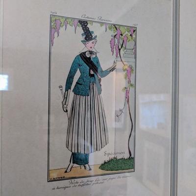 Two prints by V. Lhuer: Costumes Parisiens 1914 