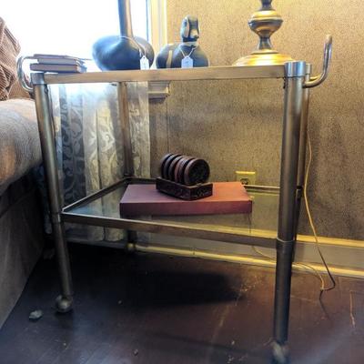 Brass and Glass rolling table