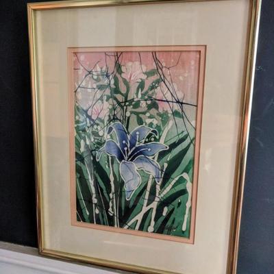 Flower print, signed