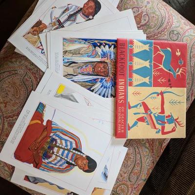 Vintage full color native american prints