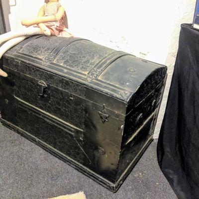 Antique black trunk