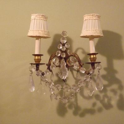Crystal Electric Sconces, 2 Available