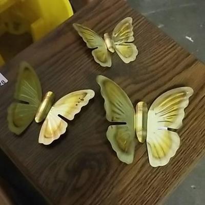 Lot of 3 Brass Butterfly Wall Decor