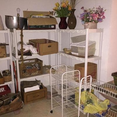 flower arrangements, tools, household utilitarian stuff