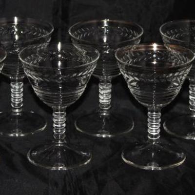 Cut  Crystal Wine Stems Set of 8