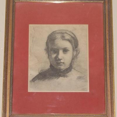 Turner Wall Accessory Framed Print Young Girl Bust (overall Framed 16 1/4" x 20 1/4") 