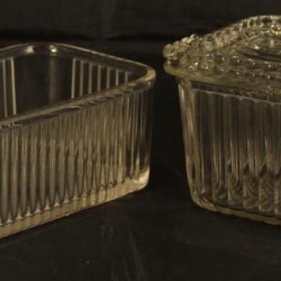Federal Glass Refrigerator Dish w/o Lid and Anchor Hocking with Lid