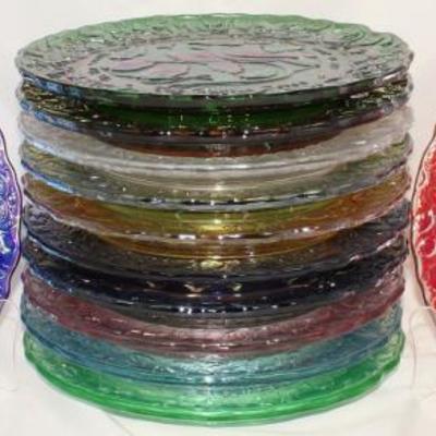 Imperial Glass "Twelve Days of Christmas"  Carnival Plate Set 