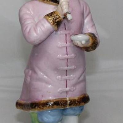 Germany Antique Figurine "Girl in Pink Coat" (9")