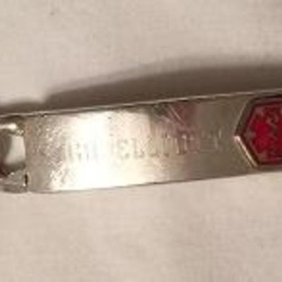 Heavy Sterling Medical Id Bracelet 924 Italy