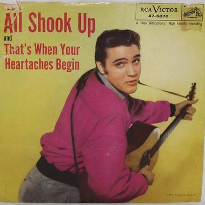 Elvis Presley Picture Sleeve RCA Victor Records:  All Shook Up/That's When Your Heartaches Begin