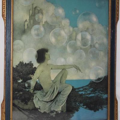 Maxfield Parrish "Air Castles" 1905 Print in Original Frame 