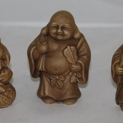 "Hotei"/"Happy Buddha":  Seated w/Treasure Sack & Mallet and "Hotei" Standing with Treasure Sack &...