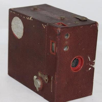 Kodak Brownie Leather Covered Box Camera with 2-Way Viewing (1940's)