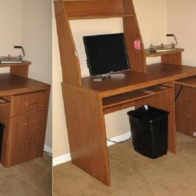 Computer Desk with Pull-Out Printer Table 