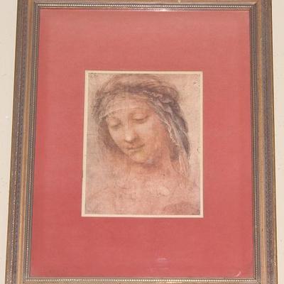 Turner Wall Accessory Framed Print titled "Woman's Head" (overall framed 16 1/4" x 20 1/4") 