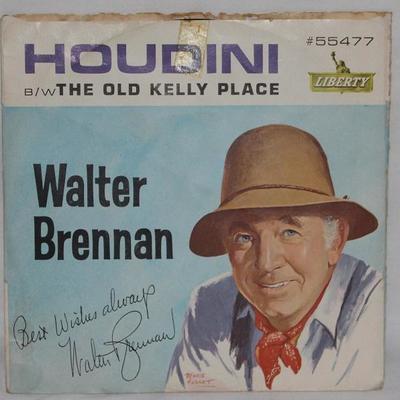 Walter Brennan - Houdini / The Old Kelly Place,  Liberty Records #55477 Country Picture Sleeve 45 