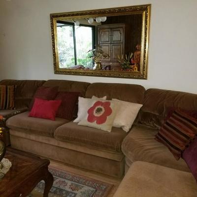 Couch and mirror 