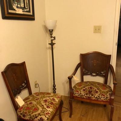 Vintage chairs and lamp