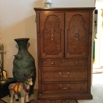 Armoire and large floor vase 