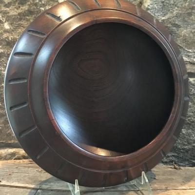 Turned Bowl in Walnut, Signed