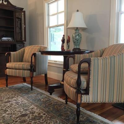 Stickley Sloped Armchairs, Pair, Matching Sofa Available