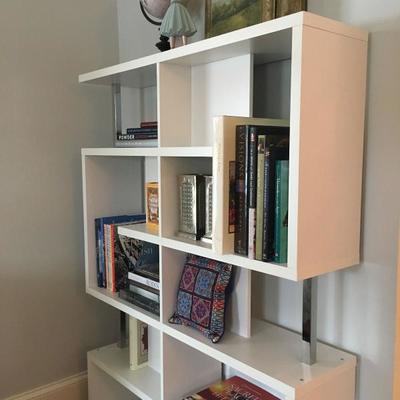 Modern Bookcase with Chrome Accents
