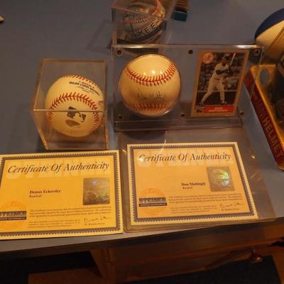 Don Mattingly & David Eckersly Signed Balls Steiner COA