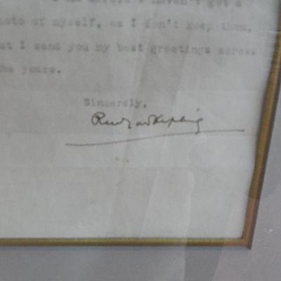 Rudyard Kipling Signed Letter